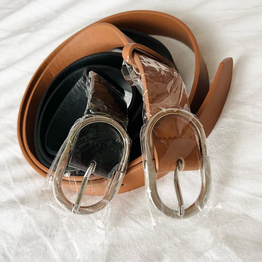 NWT. Women's Leather Belts (Pack of 2)